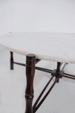 Giuseppe Scapinelli Italian coffee table by Giuseppe Scapinelli in wood and marble 1950s - 1913389