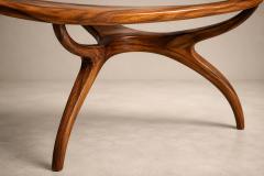 Giuseppe Scapinelli Large Egg Coffee Table in Cavi na Wood Glass by Giuseppe Scapinelli Brazil - 4615994