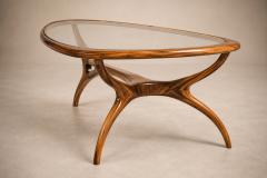 Giuseppe Scapinelli Large Egg Coffee Table in Cavi na Wood Glass by Giuseppe Scapinelli Brazil - 4615995
