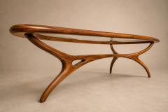 Giuseppe Scapinelli Large Egg Coffee Table in Cavi na Wood Glass by Giuseppe Scapinelli Brazil - 4616002