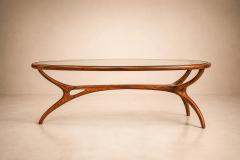 Giuseppe Scapinelli Large Egg Coffee Table in Cavi na Wood Glass by Giuseppe Scapinelli Brazil - 4616005