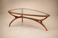 Giuseppe Scapinelli Large Egg Coffee Table in Cavi na Wood Glass by Giuseppe Scapinelli Brazil - 4692452