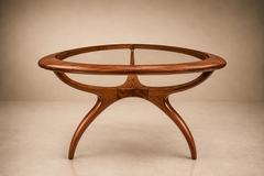 Giuseppe Scapinelli Large Egg Coffee Table in Cavi na Wood Glass by Giuseppe Scapinelli Brazil - 4692460
