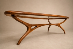Giuseppe Scapinelli Large Egg Coffee Table in Cavi na Wood Glass by Giuseppe Scapinelli Brazil - 4692462