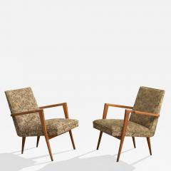 Giuseppe Scapinelli Lounge Chairs with Wood and Fabric Brazil 1950s - 4771581