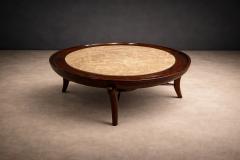 Giuseppe Scapinelli Maracan Coffee Table in Rosewood Travertine Giuseppe Scapinelli 1950s - 4659553