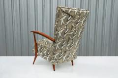 Giuseppe Scapinelli Mid Century Modern Armchair in Hardwood Green Fabric by G Scapinelli Brazil - 3186403