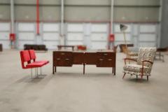 Giuseppe Scapinelli Mid Century Modern Armchair in Hardwood Green Fabric by G Scapinelli Brazil - 3186407