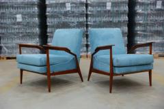 Giuseppe Scapinelli Mid Century Modern Armchairs in Hardwood and Fabric by Giuseppe Scapinelli Braz - 3670964