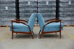 Giuseppe Scapinelli Mid Century Modern Armchairs in Hardwood and Fabric by Giuseppe Scapinelli Braz - 3670965