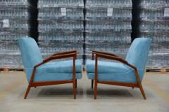 Giuseppe Scapinelli Mid Century Modern Armchairs in Hardwood and Fabric by Giuseppe Scapinelli Braz - 3670976