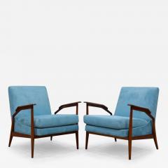 Giuseppe Scapinelli Mid Century Modern Armchairs in Hardwood and Fabric by Giuseppe Scapinelli Braz - 3713141