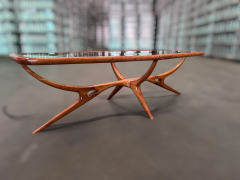 Giuseppe Scapinelli Mid Century Modern Coffee Table in Caviuna Glass Giuseppe Scapinelli Brazil - 3962092