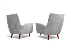 Giuseppe Scapinelli Pair of Armchairs in Hardwood Light Blue Chenille Giuseppe Scapinelli 1950s - 4089779