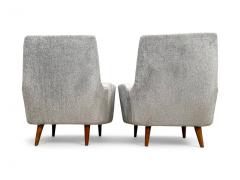 Giuseppe Scapinelli Pair of Armchairs in Hardwood Light Blue Chenille Giuseppe Scapinelli 1950s - 4089780
