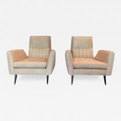 Giuseppe Scapinelli Pair of Armchairs in Hardwood Suede by Giuseppe Scapinelli c 1950s - 3963988