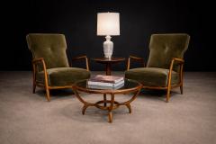 Giuseppe Scapinelli Pair of Armchairs in Pau Marfim Olive Green Mohair Giuseppe Scapinelli - 4549191