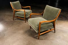 Giuseppe Scapinelli Pair of Sculptural Armchairs by Giuseppe Scapinelli in Cavi na Wood Mohair - 4541299