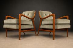 Giuseppe Scapinelli Pair of Sculptural Armchairs by Giuseppe Scapinelli in Cavi na Wood Mohair - 4612123