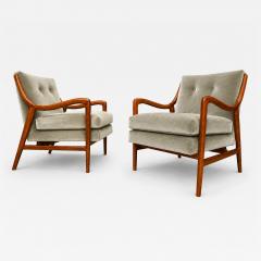 Giuseppe Scapinelli Pair of Sculptural Armchairs by Giuseppe Scapinelli in Cavi na Wood Mohair - 4614031