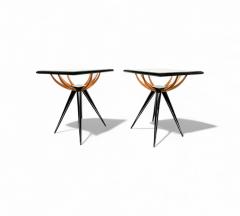 Giuseppe Scapinelli Pair of Side Tables in Hardwood Glass Giuseppe Scapinelli 1950s Lot 441 - 4377246