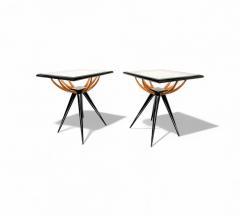 Giuseppe Scapinelli Pair of Side Tables in Hardwood Glass Giuseppe Scapinelli 1950s Lot 441 - 4377247