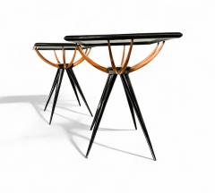 Giuseppe Scapinelli Pair of Side Tables in Hardwood Glass Giuseppe Scapinelli 1950s Lot 441 - 4377249