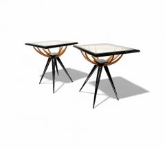 Giuseppe Scapinelli Pair of Side Tables in Hardwood Glass Giuseppe Scapinelli 1950s Lot 441 - 4377252