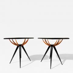 Giuseppe Scapinelli Pair of Side Tables in Hardwood Glass Giuseppe Scapinelli 1950s Lot 441 - 4379155