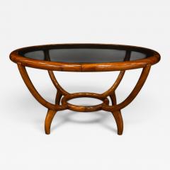 Giuseppe Scapinelli Round Coffee Table in Caviuna Wood Glass by Giuseppe Scapinelli Lot 853A - 4634603