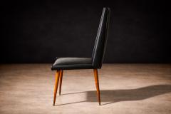Giuseppe Scapinelli Set of 4 Chairs in Caviuna wood Black Leather Giuseppe Scapinelli 1950s - 4546622
