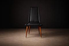 Giuseppe Scapinelli Set of 4 Chairs in Caviuna wood Black Leather Giuseppe Scapinelli 1950s - 4546624