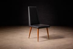 Giuseppe Scapinelli Set of 4 Chairs in Caviuna wood Black Leather Giuseppe Scapinelli 1950s - 4546625