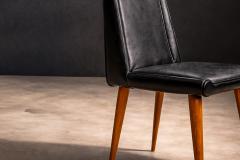Giuseppe Scapinelli Set of 4 Chairs in Caviuna wood Black Leather Giuseppe Scapinelli 1950s - 4546626