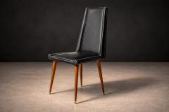 Giuseppe Scapinelli Set of 4 Chairs in Caviuna wood Black Leather Giuseppe Scapinelli 1950s - 4546648