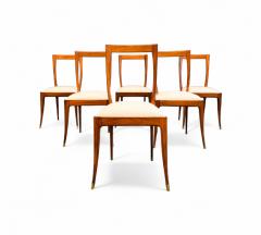 Giuseppe Scapinelli Set of 6 Dining Chairs in Caviuna Fabric Giuseppe Scapinelli 1950s - 4373381
