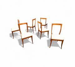 Giuseppe Scapinelli Set of 6 Dining Chairs in Caviuna Fabric Giuseppe Scapinelli 1950s - 4373384