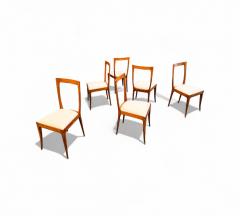 Giuseppe Scapinelli Set of 6 Dining Chairs in Caviuna Fabric Giuseppe Scapinelli 1950s - 4373385