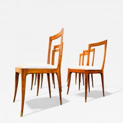 Giuseppe Scapinelli Set of 6 Dining Chairs in Caviuna Fabric Giuseppe Scapinelli 1950s - 4374559