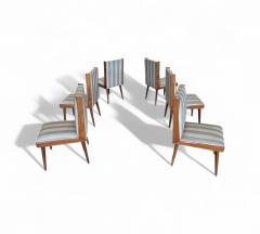 Giuseppe Scapinelli Set of 6 Dining Chairs in Caviuna wood Fabric Giuseppe Scapinelli 1950s - 4367501