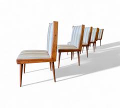 Giuseppe Scapinelli Set of 6 Dining Chairs in Caviuna wood Fabric Giuseppe Scapinelli 1950s - 4367503
