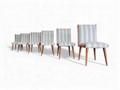 Giuseppe Scapinelli Set of 6 Dining Chairs in Caviuna wood Fabric Giuseppe Scapinelli 1950s - 4367504