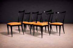 Giuseppe Scapinelli Set of 8 Dining Chairs in Hardwood Leather Giuseppe Scapinelli 1950s - 4550817