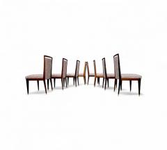 Giuseppe Scapinelli Set of 8 Dining Chairs in Rosewood Fabric Giuseppe Scapinelli Lot 366A - 4386625
