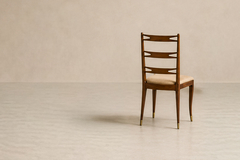Giuseppe Scapinelli Set of Eight Dining Chairs in Cavi na Ivory Mohair Giuseppe Scapinelli 1950s - 4739837