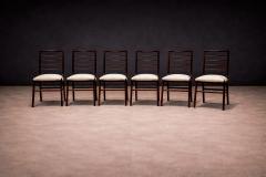 Giuseppe Scapinelli Set of Six Dining Chairs in Rosewood Fabric Giuseppe Scapinelli 1950s - 4548298
