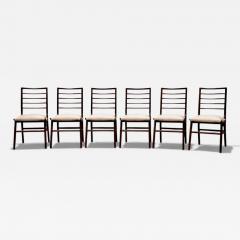 Giuseppe Scapinelli Set of Six Dining Chairs in Rosewood Fabric Giuseppe Scapinelli 1950s - 4548365
