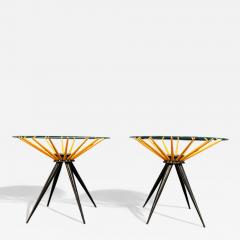 Giuseppe Scapinelli Side Tables in Two Tone Hardwood Glass Giuseppe Scapinelli 1950s Lot 768A - 4374562