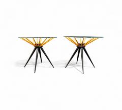 Giuseppe Scapinelli Side Tables in Two Tone Hardwood Glass Giuseppe Scapinelli 1950s Lot 768A - 4376482