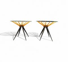 Giuseppe Scapinelli Side Tables in Two Tone Hardwood Glass Giuseppe Scapinelli 1950s Lot 768A - 4376484